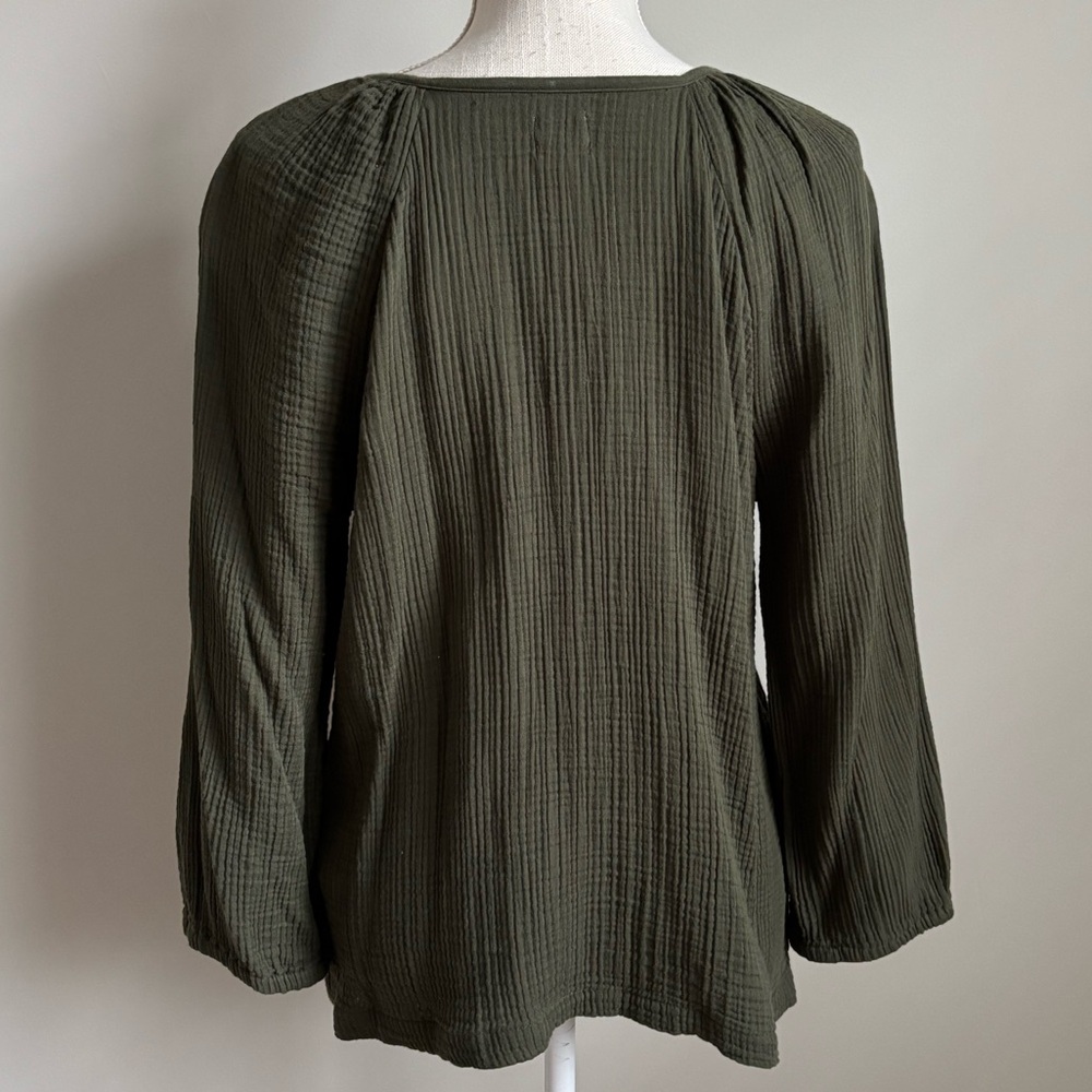 Henley Long Sleeve Tee Army Green - Picture 5 of 8